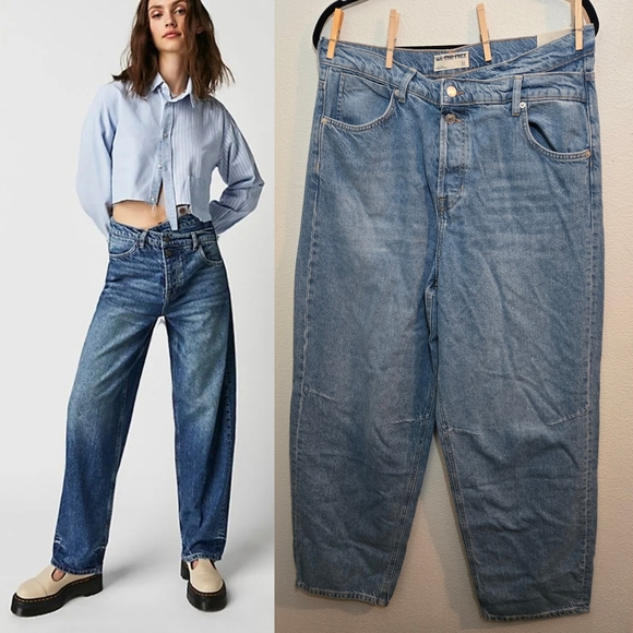 We The Free Denim - Free People NWT Crossroads Mid Rise Slim Straight Jeans Size 31